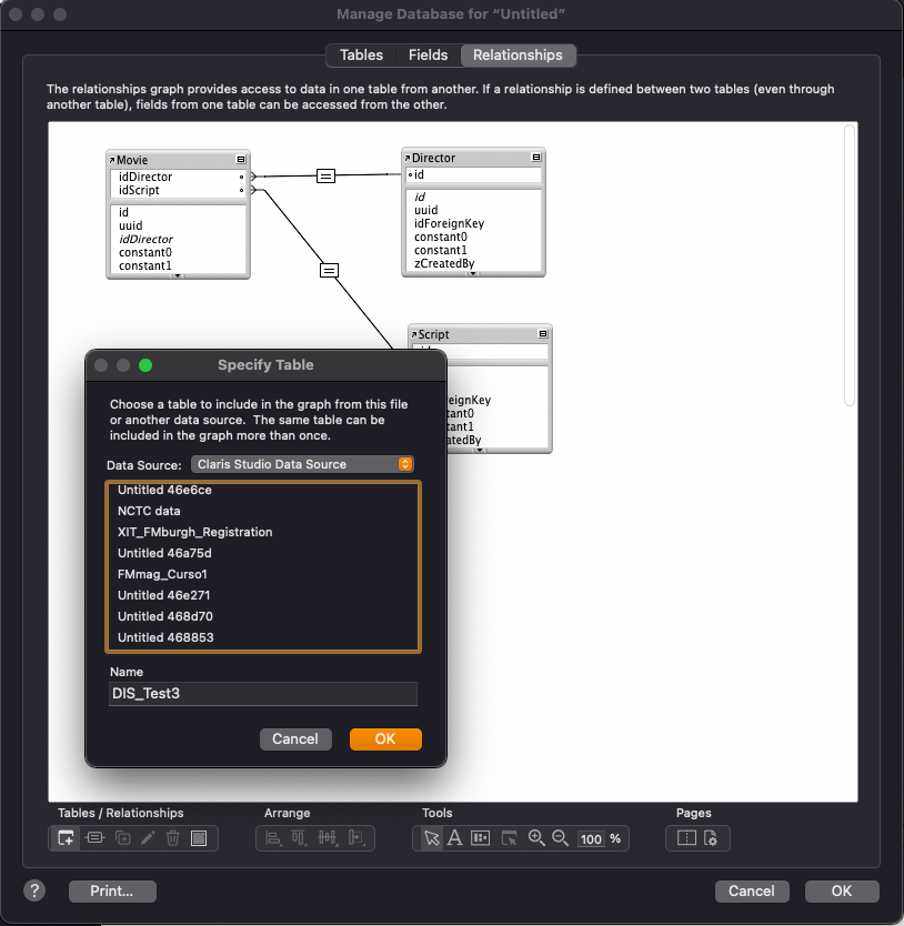 Using a data source from Claris Studio in Claris Pro